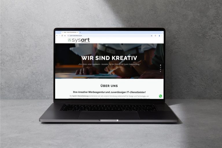 Mockup - Homepage - SysArt Dienstleistung